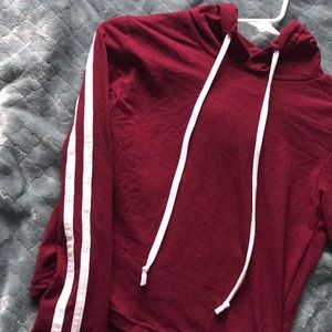 Crop Maroon Hoodie
